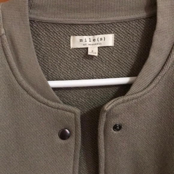 Madewell Green Sweater Bomber Jacket - Picture 3 of 4